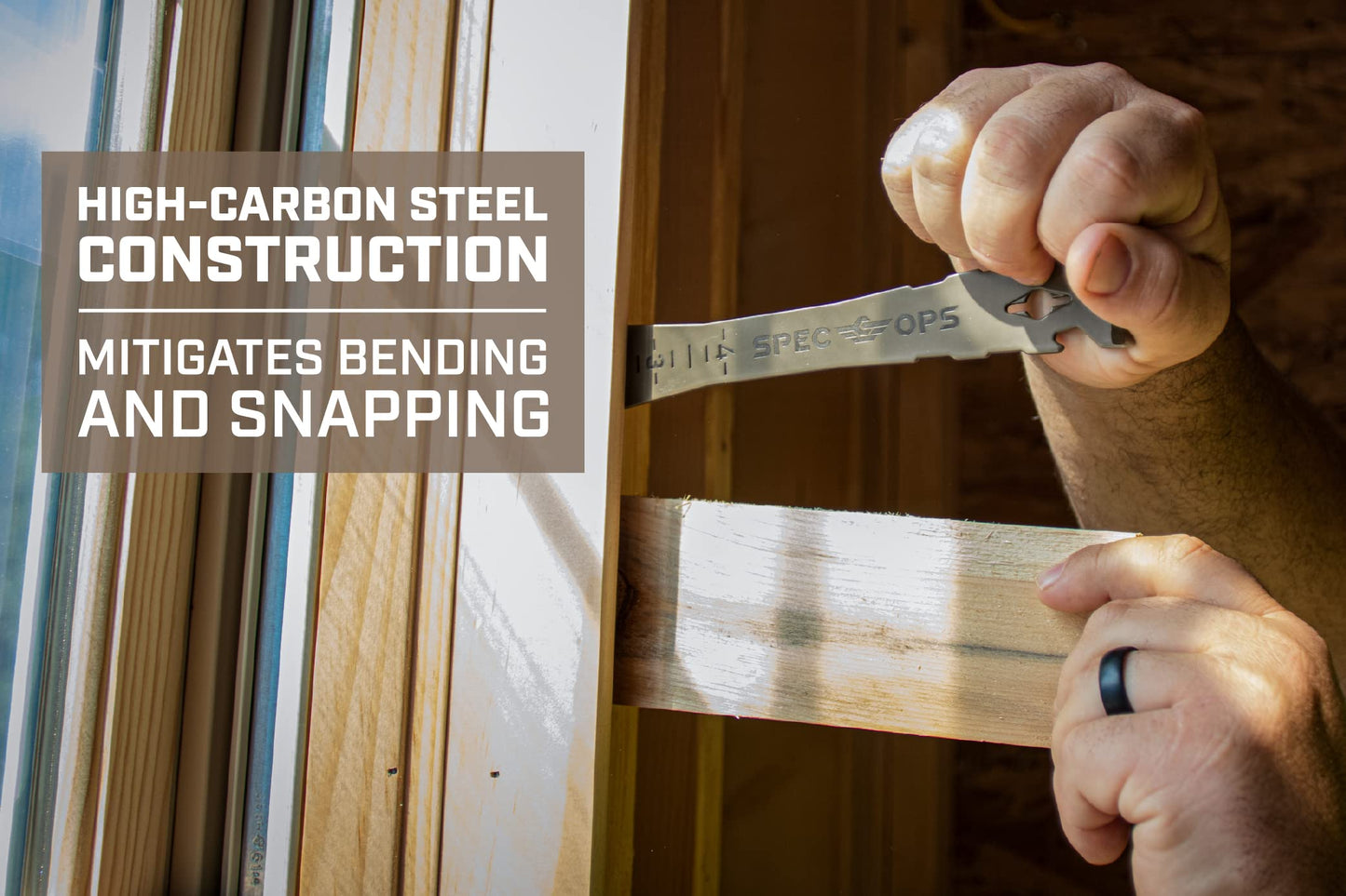 Spec Ops Tools Trim Bar, Pry Bar for Carpentry & Nail Pulling, High-Carbon Spring Steel, Beveled Edges, 9.5" 2 Pack