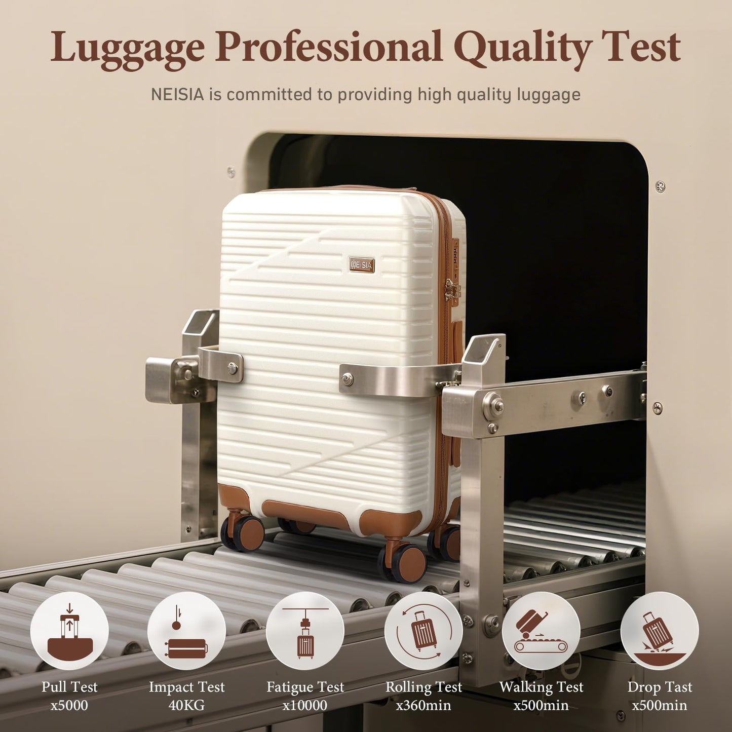 NEISIA Luggage Sets,PC+ABS Hard Shell Carry on Suitcase with Spinner Wheels and TSA Lock, Travel Lightweight Luggage Set with Spinner Wheels (Black, 6 piece sets （14/20/24/28/DB/TB)