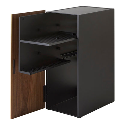 Yamazaki Home Tower Large Capacity Game Console Rack – Organize Controllers, Pull-Out Shelf, Cable Management - Steel