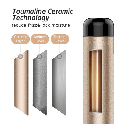 Hoson 1 Inch Curling Iron Professional Ceramic Tourmaline Coating Barrel Hair Curler, LCD Dispaly with 9 Heat Setting(225°F to 450°F for All Hair Types, Glove Include)