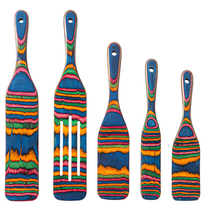 Pakkawood Spurtle Set, Gudamaye 5 Pcs Pakkawood Kitchen Utensils, Wooden Spoons for Cooking, Wooden Utensils for Cooking, Spurtles Kitchen Tools As Seen On Tv, Camping Cookware, Halloween Decorations