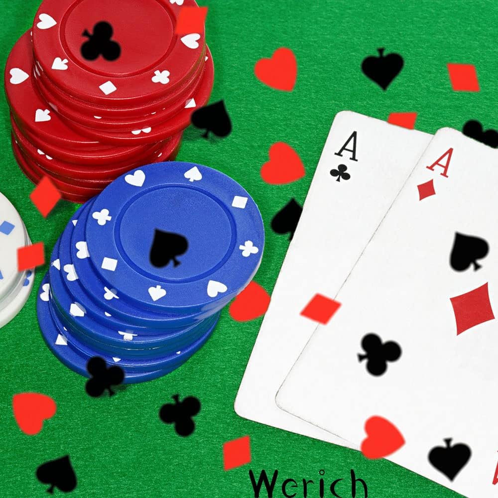 Werich Casino Poker Confetti, Metallic Foil Table Scatters for Party Decorations, Wedding, Birthday