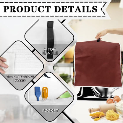Upetstory Chicken Rooster Kitchen Aid Mixer Cover with Pockets, Compatible with 4.5-5 Quart Kitchen Mixers, Toaster