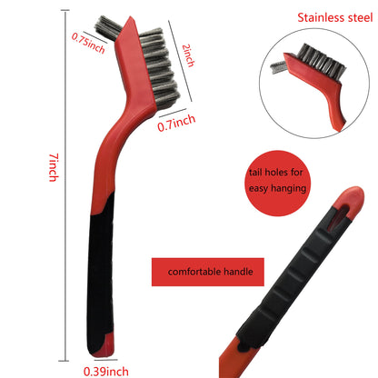 6 Pcs Wire Brushes for Cleaning, Stainless Steel Bristles Scratch Brush Set for Polishing, Rust Removal & Deep Cleaning