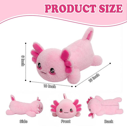 Weighted Heated Axolotl Stuffed Animals – 2.2 Pounds Weighted Microwave Axolotl Plush with Cute Heating Pad Animal of Unscented Warmth Pillow for Period Women Girl Kids Adult Birthday Gift 16 Inch