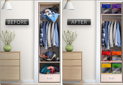 11 Inch 6 Closets Sorbus Storage Bins with Clear Window - Foldable Baskets for Organizing Clothes, Toys, Books - Sturdy