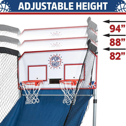 Pop-A-Shot - Home Dual Shot with Los Angeles Clippers NBA Graphics l Sensor Scoring l 16 Game Modes l 7 Balls l Foldable Storage l for All NBA Fans