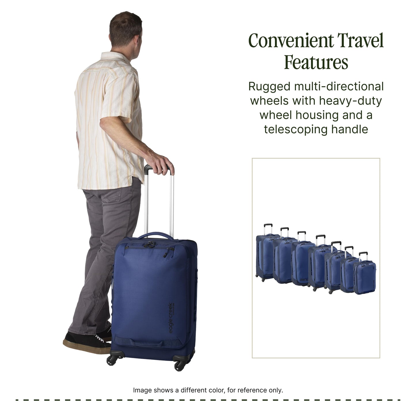 Eagle Creek Expanse 4-Wheel 30" Luggage – Durable Checked Spinner Suitcase with Expandable Capacity – Rugged Fabric, Lockable Zippers & Grab Handles – Travel-Ready – Pilot Blue