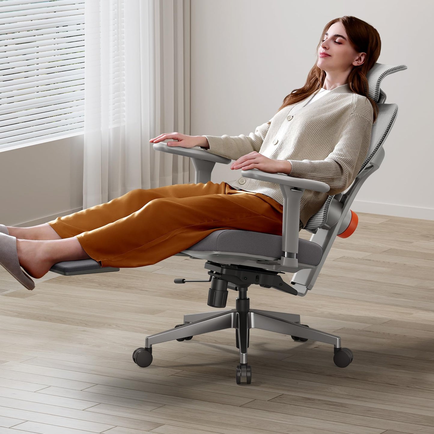 Newtral Ergonomic Office Chair with Auto-Following Lumbar Support, 136° Recline, Computer Desk Chair with 4D Armrests & Adjustable Headrest