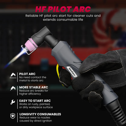 Bestarc Plasma Cutter, [Pilot Arc][Large LED Display][Air Sensor] 60A Plasma Cutter Machine 110/220V Dual Voltage, 1/2 Inch Clean Cut 4/5 Inch Max Cut, Post Flow Mesh, 2T/4T for Beginners DIY