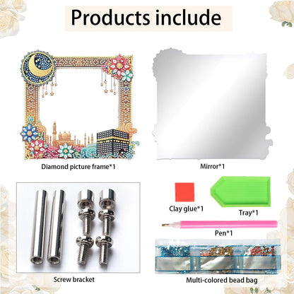 5D DIY Diamond Painting Kit Acrylic Material DIY Special Shape Diamond Art Mirror Kit, Craft Set with Tools and Accessories for Home Decoration, Good Gift for Handmake Lovers