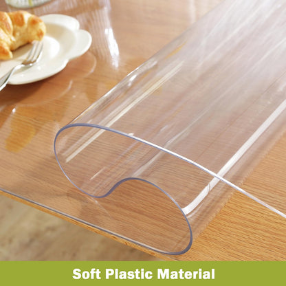OstepDecor Clear Table Cover Protector 40 x 80 Inch, 1.5mm Thick Plastic Table Cover, Dining Table Protector Pad, Waterproof & Easy Cleaning PVC Desk Mat for Dresser, Coffee & Kitchen Wooden Tabletop