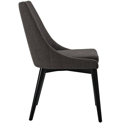 Modway Viscount Mid-Century Modern Upholstered Fabric Kitchen and Dining Room Chair in Brown