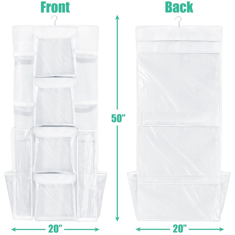 Simple Houseware Double-Sided Hanging Gift Wrap Organizer Storage Pockets, White (Set of 1)