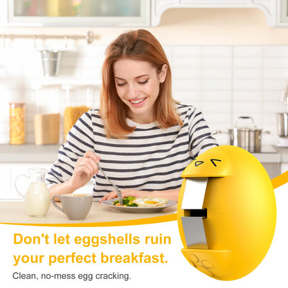 Egg Cracker, Silicone Egg Shell Opener, Cute Egg Shaped Design, Opens Eggs with Ease, A Little Happiness Boost for Your Kitchen. (Color: Yellow, 2-Pack)