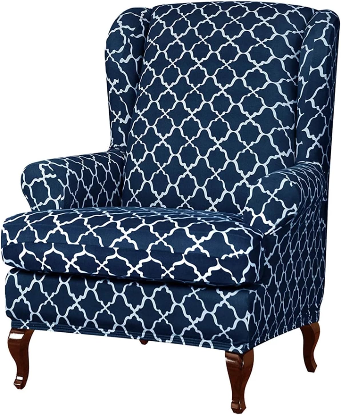 2 Eco-Ancheng Wingback Chair Slipcover Piece Wingback Chair Cover Spandex Wing Chair Slipcovers Wingback Armchair