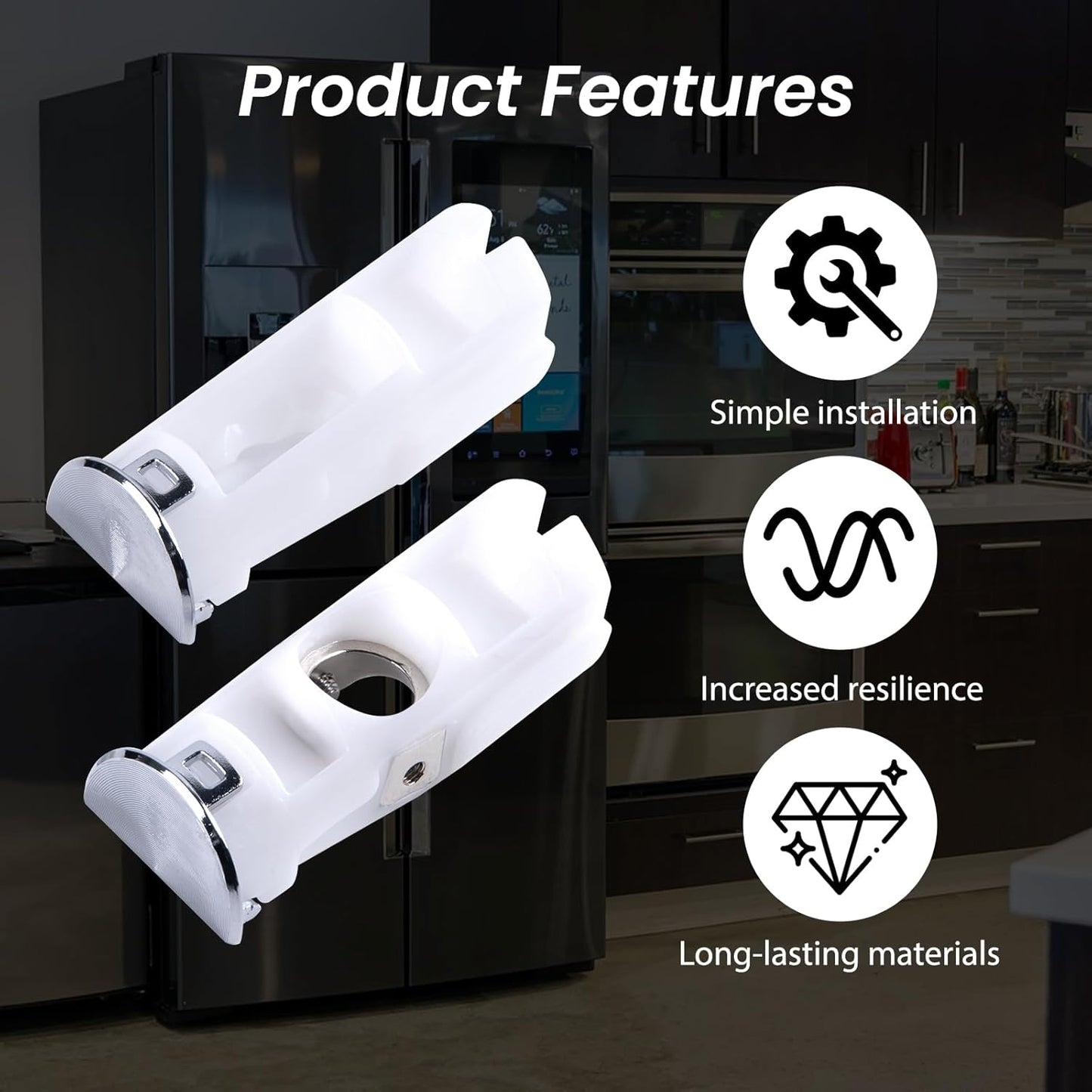 DA61-07540A Freezer Door Handle Support Kit, Compatible with Refrigerator Freezer Door Handle for AP5578979 3160453