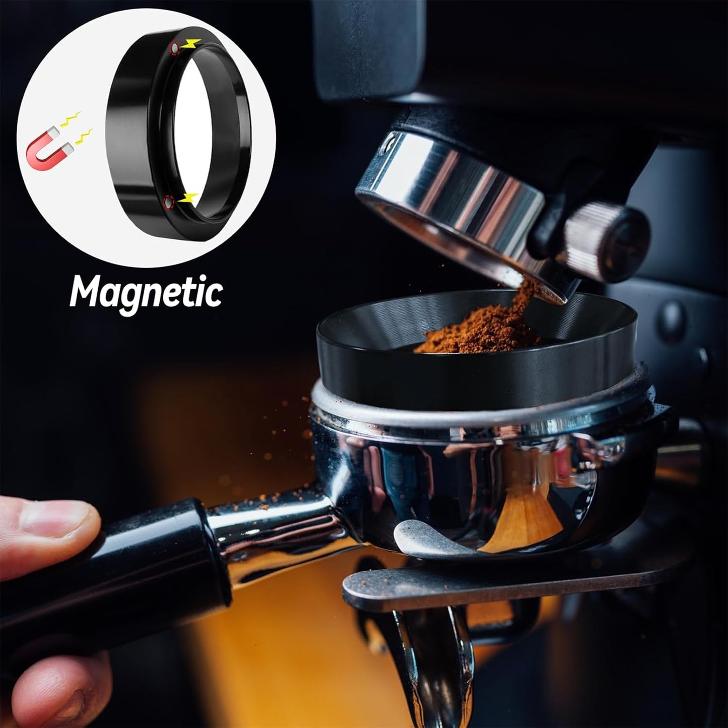 Coffee Espresso Tamper Set, 51mm Espresso Tamper, WDT Tool, Dosing Funnel, Silicone Gel Tamper Mat