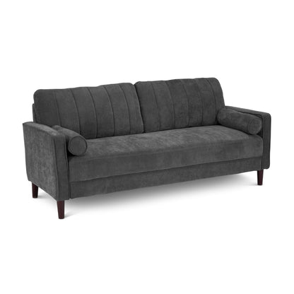 Bush Home 77-inch Sofa, Living Room Furniture, Max Collection, Iron Gray Chenille Fabric