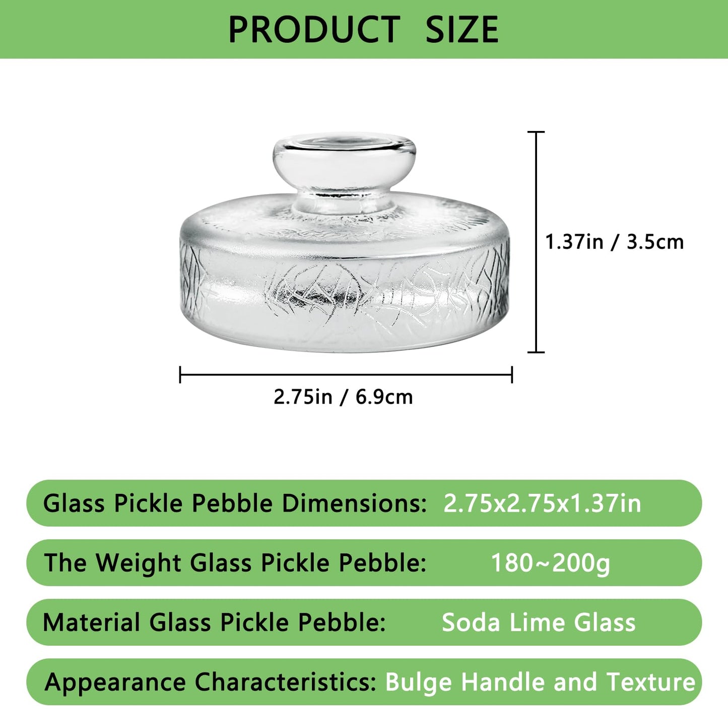 Artcome 10-Pack Glass Fermentation Weights with Easy Grip Handle and Unique Texture Design for Large Wide Mouth Mason Jars