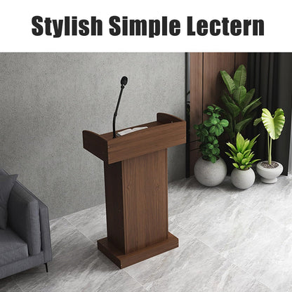TGBHM Wedding Speech Podium Stand for Lectern Presentation Church Classroom Pulpit with Wooden Heavy Base Podium for Lecture,Oak