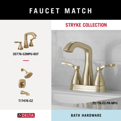 Delta Double Towel Hook for Bathroom or Kitchen| Champagne Bronze | Stryke Accessories