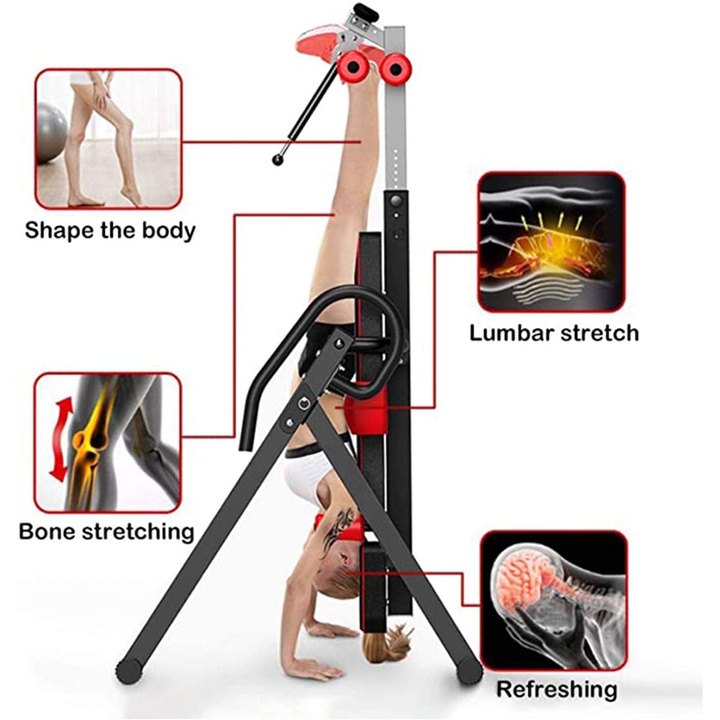 Gravity Heavy Duty Inversion Table, Back Stretcher Machine for Pain Relief Therapy, Inversion Equipment - Headrest and Adjustable Protective Strap