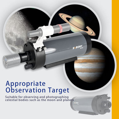 SVBONY MK105 Maksutov-Cassegrain Telescope, Dispersion-Free Imaging, 105mm Catadioptric Telescopes,160mm Dovetail Plate Catadioptric OTA, High-Reverse Electrolyte Coating for Planet Visual Photography