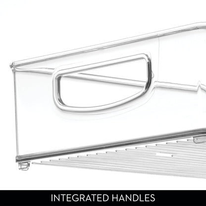 iDesign Stackable Pantry Bin for Kitchen Cabinets, Fridge, or Freezer Storage, Clear, Made in USA
