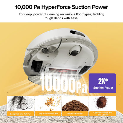 roborock Q7 M5+ Robot Vacuum and Mop, Upgraded from Q5 Max+, Up to 7-9 Weeks Self-Empty, 10000Pa Suction, Dual Anti-Tangle System for Pet Hair & Carpet, PreciSense LiDAR Navigation, App Control, White