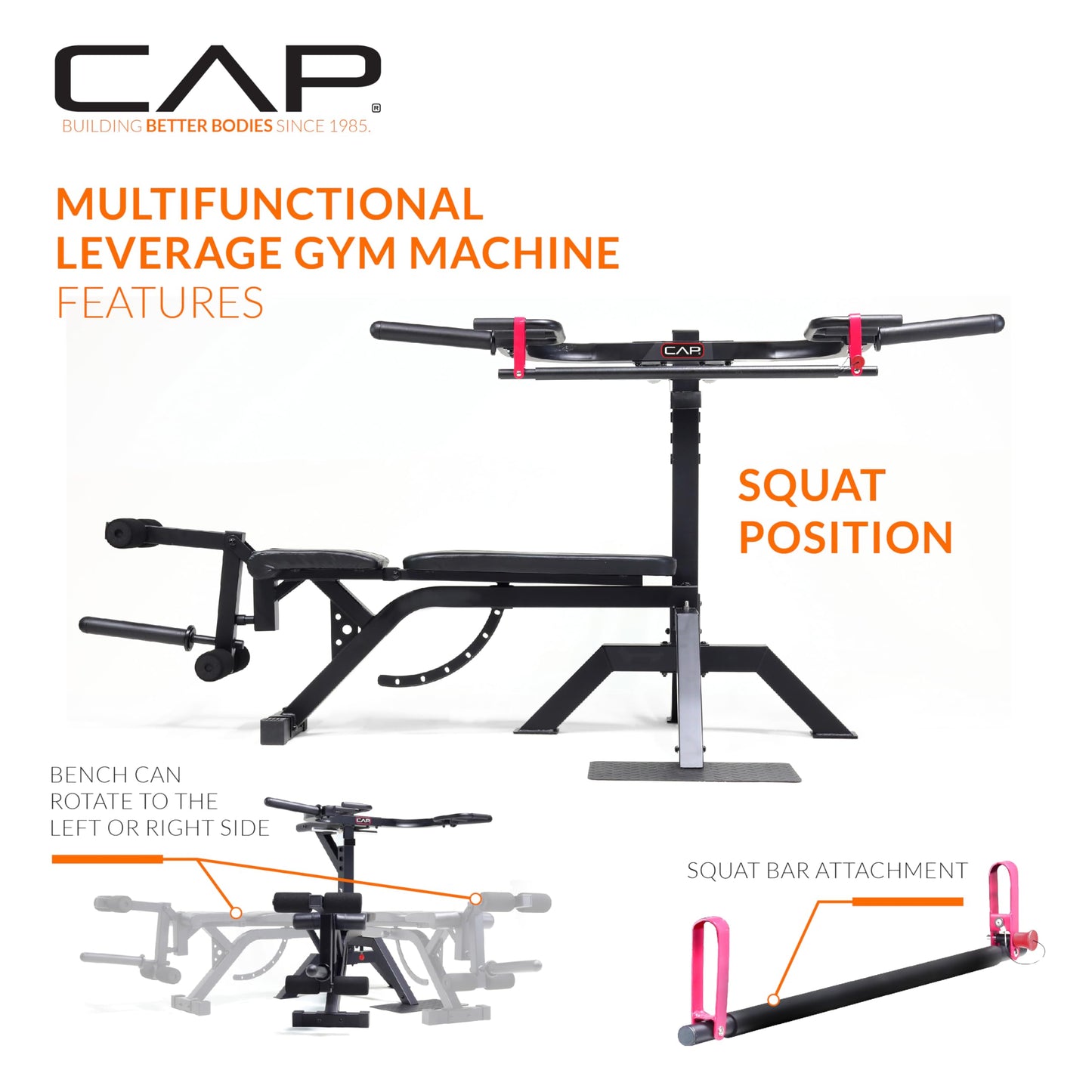Cap Barbell Multifunctional Leverage Gym Machine for Full-Body Strength Training