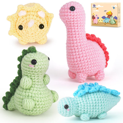 Crochetta Crochet Kit for Beginners, Crochet Starter Kits for Adults, Amigurumi Craft Knitting Crocheting Kits with Step-by-Step Video Tutorials, 6 Pc Hanging Potted Plants Family(40%+ Yarn