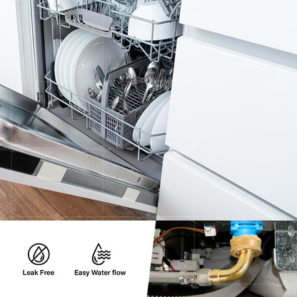 CNCT28760-OM Connector, 60 Inch Dishwasher Supply Line with Swivel Elbow, Connects Dishwasher to Water