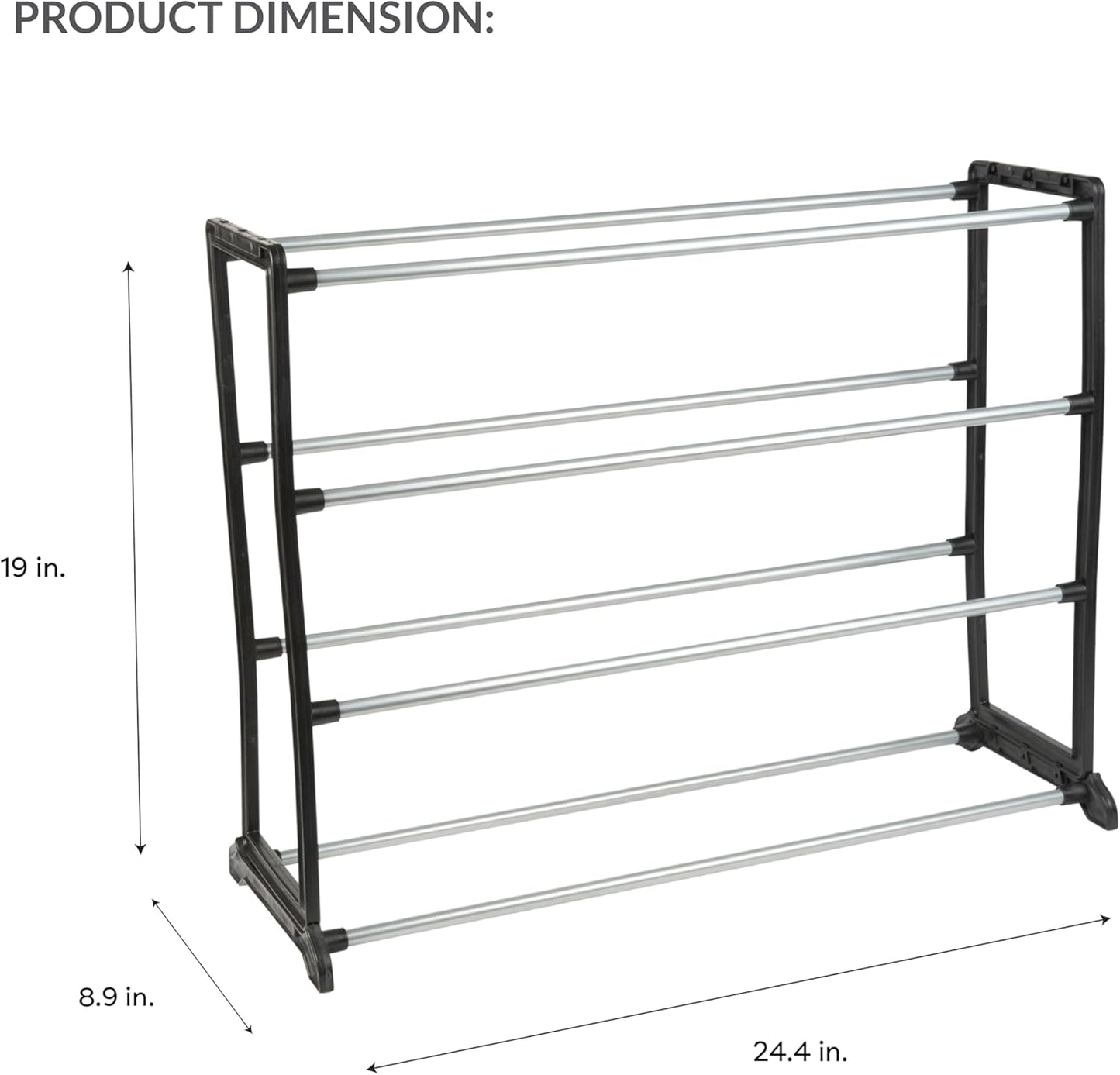 12 Closet Simplify Stackable Shoe Rack | Holds Pairs of Shoes | Maximize & Bedroom Space | Good for Sneakers | Boots |