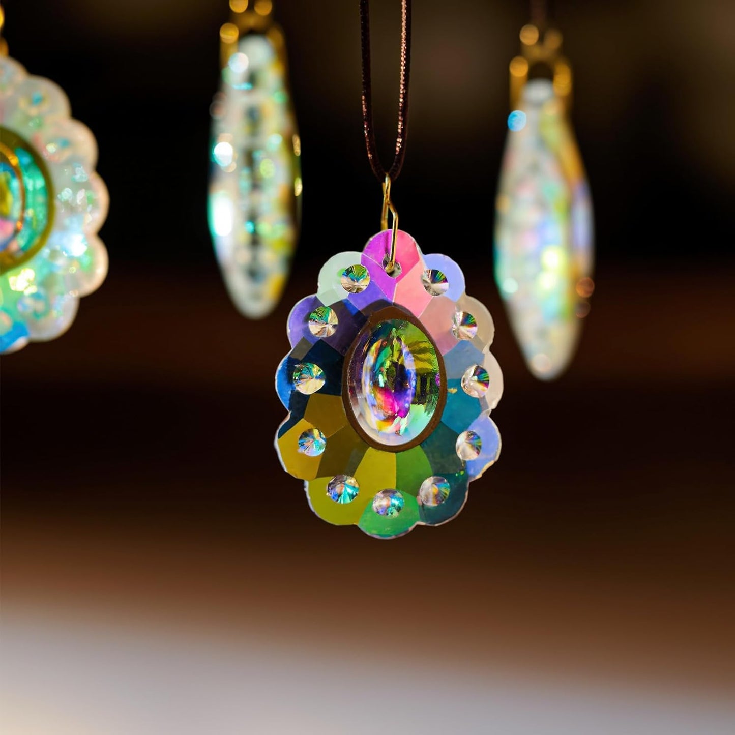 12pcs 50mm HDCRYSTALGIFTS Crystal Prisms Suncatcher for Window Rainbow Maker Chandelier Crystals Hanging Sun Catchers