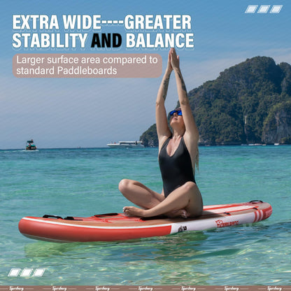 TIGERXBANG Paddle Board, 10.8' Stand Up Paddle Board with Premium Complete Inflatable SUP Accessories, Extra Wide Paddleboards for Adults & Kids-Pandora Collection Chili Red