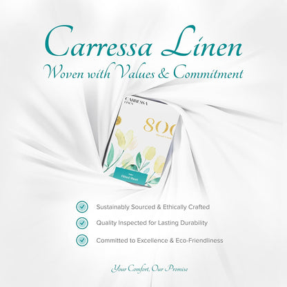 Carressa Linen Luxury 100% Egyptian Cotton California King Fitted Sheet, 800 TC, Deep Pocket, Ivory