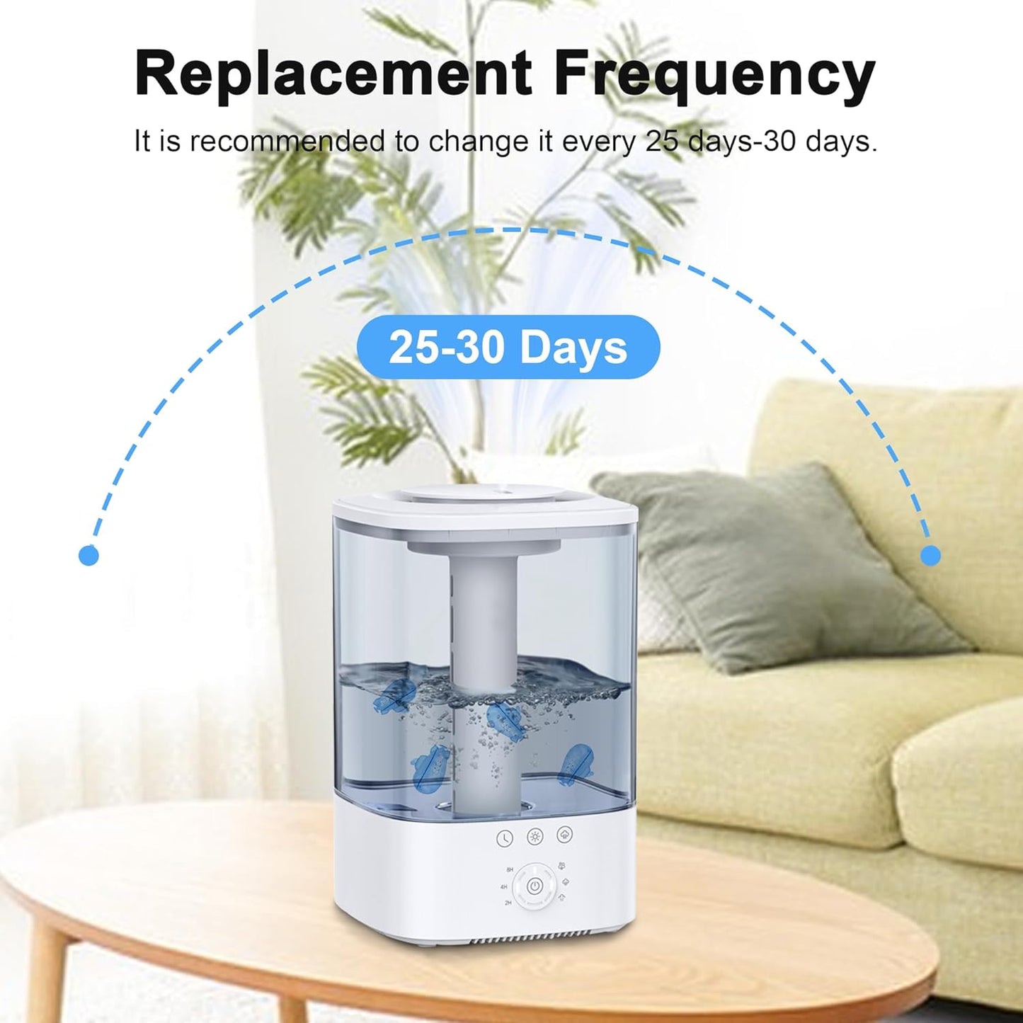 6-Pack Small Submarine Humidifier Tank Cleaner Blue, Purifies Water, Prevents Hard Water Build Up, Eliminates Odours
