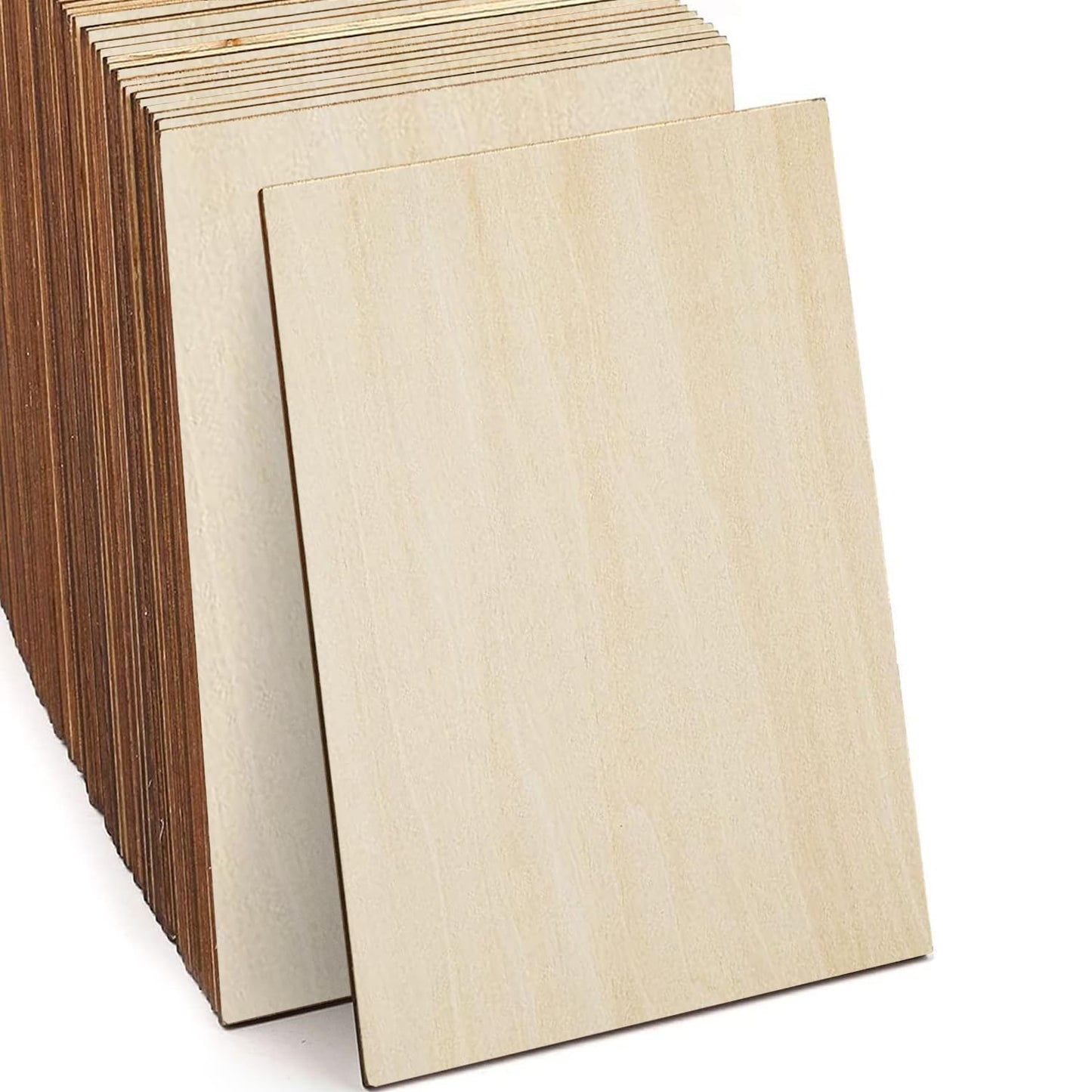 Basswood Sheets, 30 Pack Unfinished Wood, Rectangle Thin Plywood Wood Sheets for Crafts, Wood Burning and CNC Cutting, Wooden DIY Ornaments