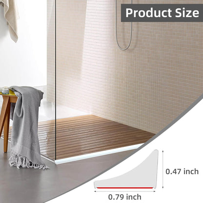 Collapsible Shower Threshold Water Dam Barrier, 39 Inch Self Adhesive Silicone Splash Guard for Bathroom Kitchen