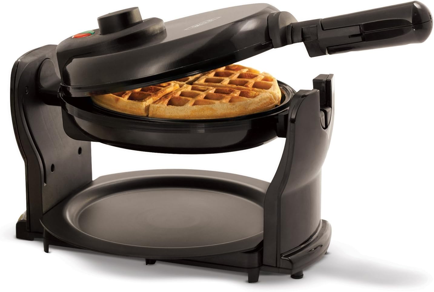 BELLA Classic Belgian Waffle Maker - Rotating with Nonstick Plates, Adjustable Browning Control, Black