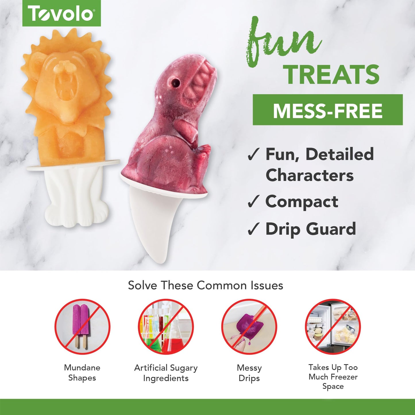 Tovolo Popsicle Molds Fish Shark Sea Horse Turtle Ice Molds Set of 4, Homemade Frozen Aquatic Ocean Fish Friends Pop Maker with Sticks for Kids, BPA Free Dishwasher Safe Silicone Shark Popsicle Mold