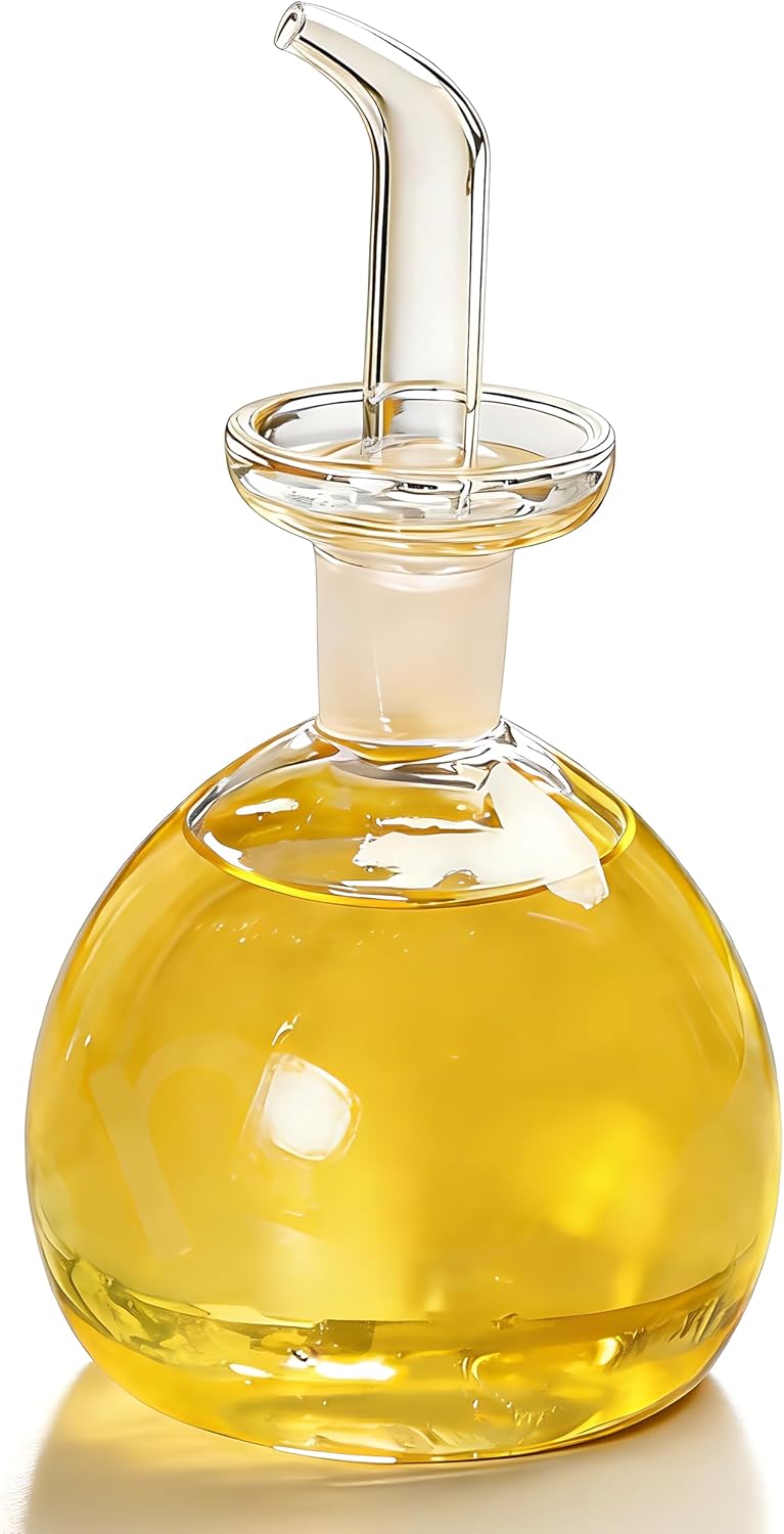 28 oz ELETON Cylindrical Olive Oil Dispenser Bottle Glass with No Drip Spout -Olive Oil & Vinegar Dispenser Glass Cruet