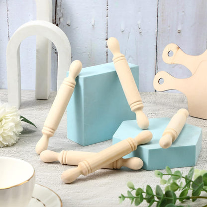20 5.5 Inches Pieces Mini Rolling Pin for Crafts Long Wooden Dough Roller Small Wooden Rolling Pins for Kids Children