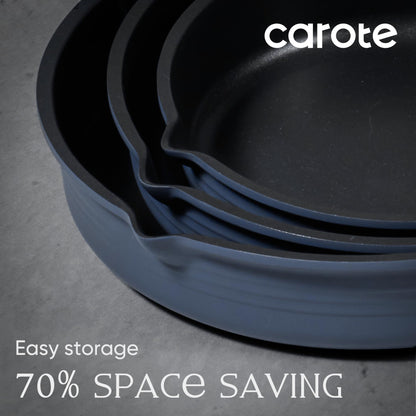 CAROTE 30-Piece Titanium Cookware Set, Nonstick Pots and Pans Set with Detachable Handle, RV Kitchen Cooking Set, Camping Use, Induction Compatible, Dishwasher & Oven Safe
