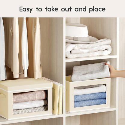 Homsorout Storage Bins with Lids - Collapsible Fabric Organizers for Clothes & Towels | 3 Pack & 6 Pack