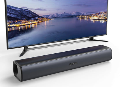 RIOWOIS Sound Bar for Smart TV, Soundbar for TV with Bass Reflector and Easy Set up, Home Audio Surround Sound System for TV PC Projector, Wall Mountable