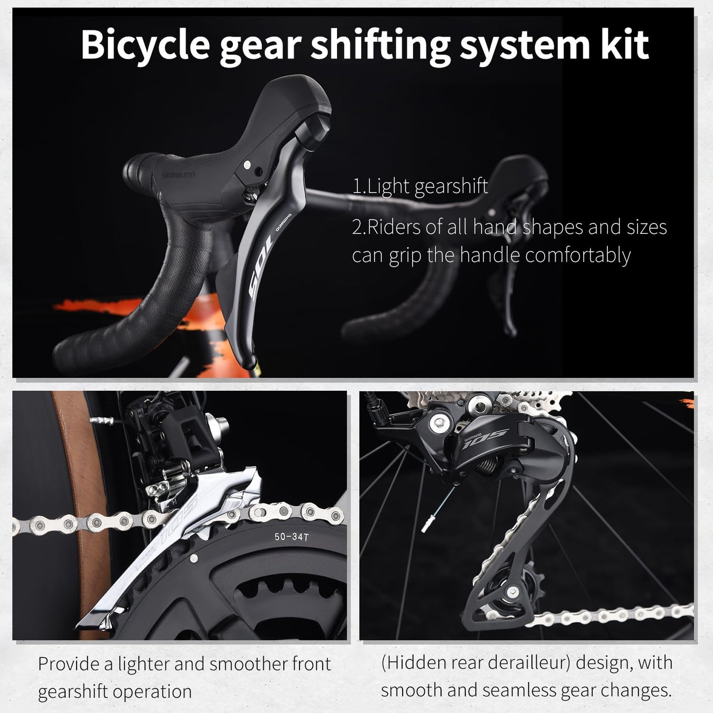 SAVADECK Carbon Fiber Road Bike, Hydraulic Oil Disc Bike with Carbon Fiber Frame and Wheelset, Lightweight Full Carbon Racing Bicycle with Shimano R7120 24S Shift Set for Adults(Twilight-Orange,47cm)