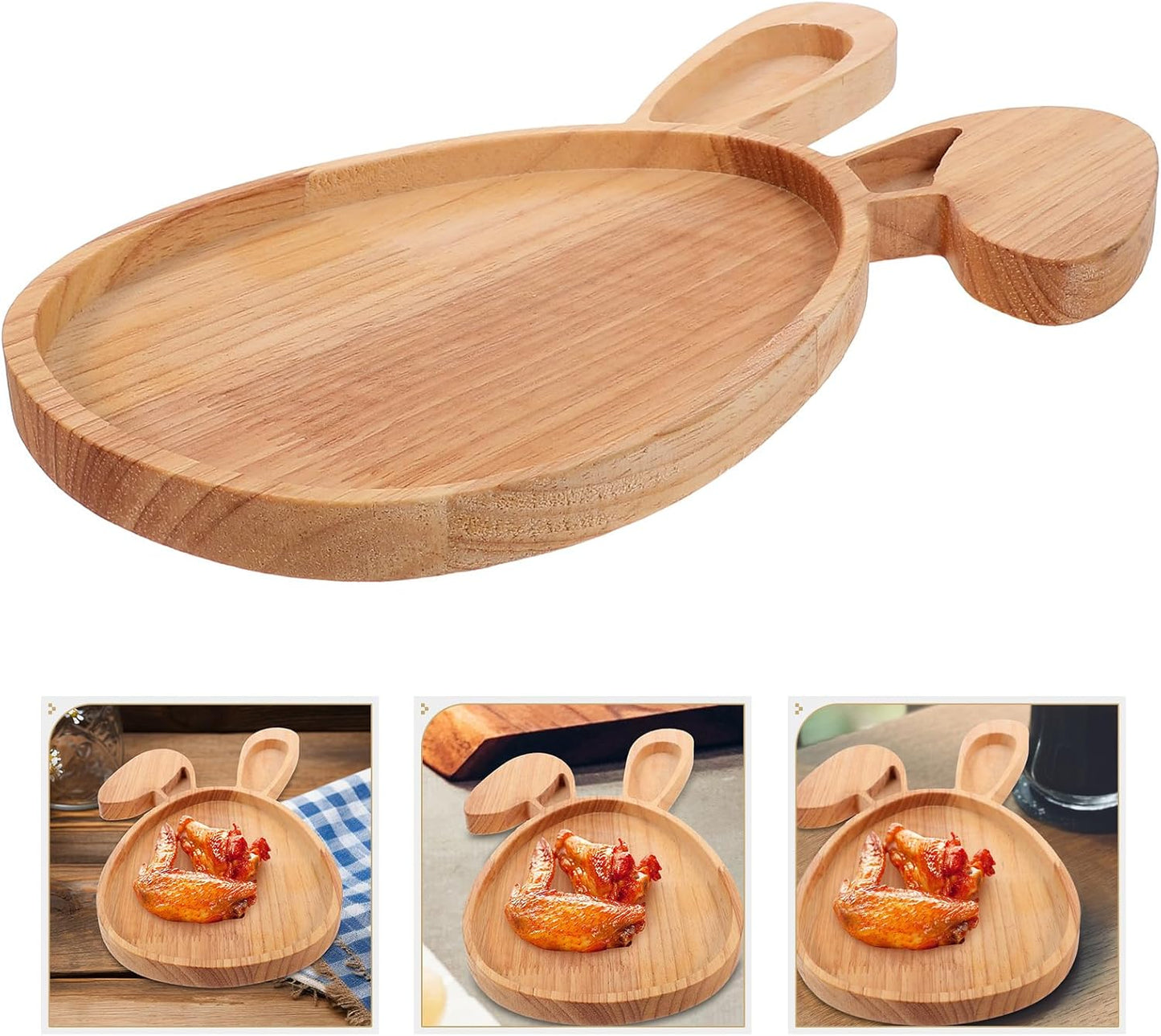 Cabilock Easter Bunny Cutting Board, Rabbit Shaped Kitchen Chopping Board Platter for Cheese, Dessert Serving Tray