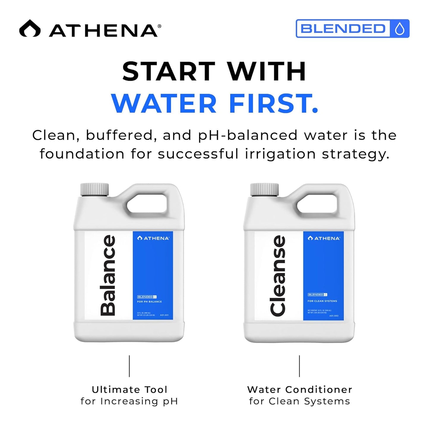 32 Athena Blended Balance | Liquid pH Buffer & Stabilizer for RO Water | Formula for Hydroponics | Sediment-Free